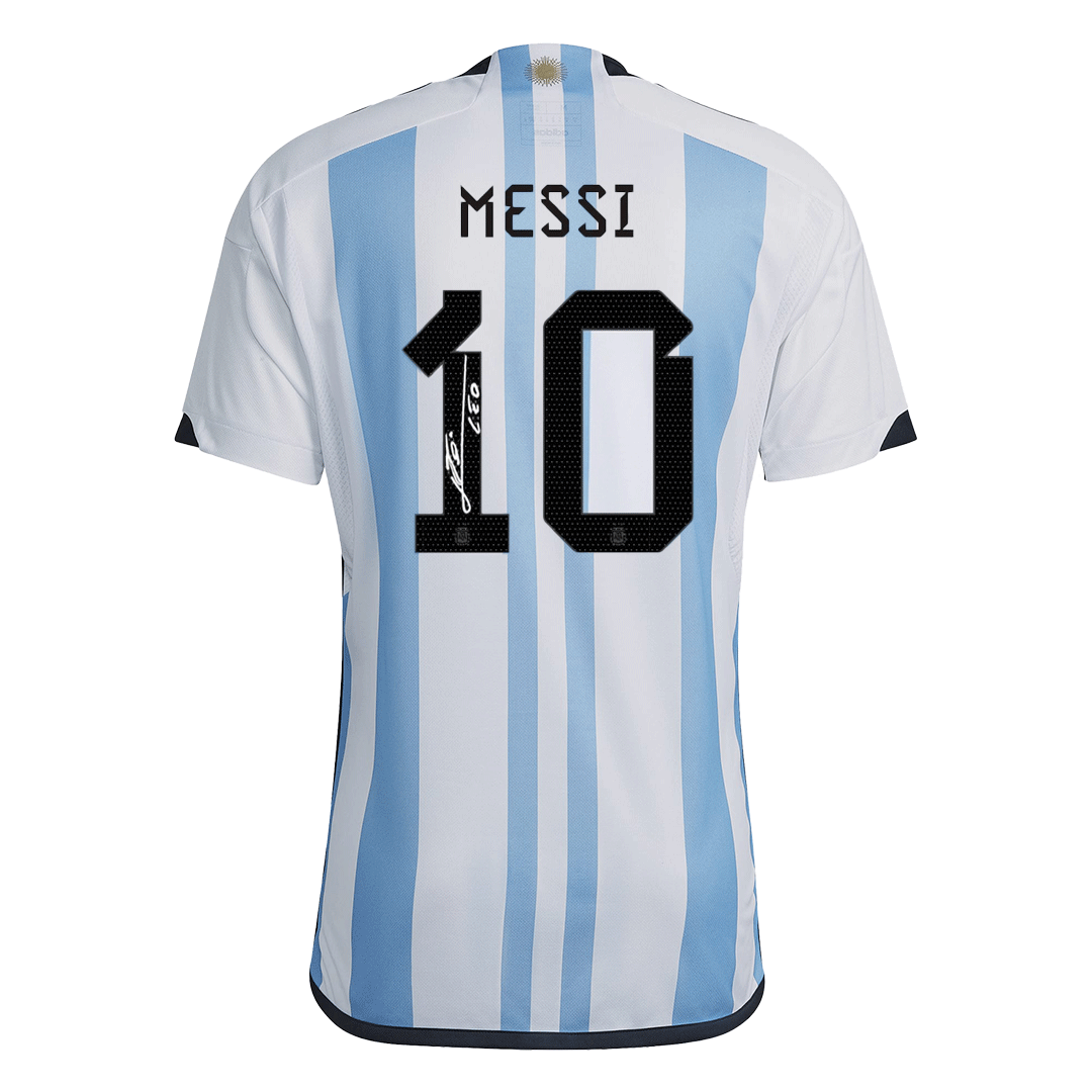 SignMESSI #10 Argentina Jersey 2022 Home World Cup -THREE STARS - ijersey