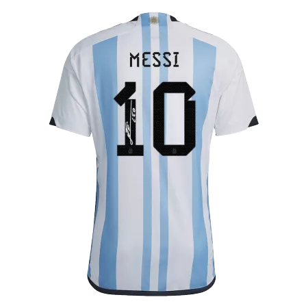 SignMESSI #10 Argentina Jersey 2022 Home World Cup -THREE STARS - ijersey