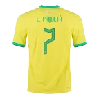 L. PAQUETÁ #7 Brazil Jersey 2022 Home World Cup - elmontyouthsoccer