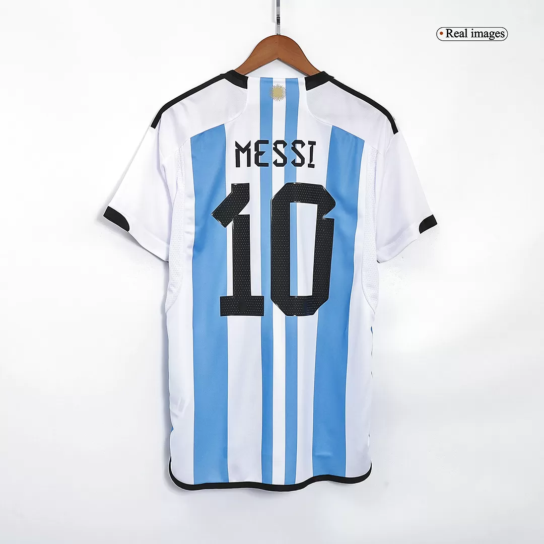 MESSI #10 Argentina 3 Stars Home Soccer Jersey 2022