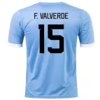 F. VALVERDE #15 Uruguay Jersey 2022 Home World Cup - elmontyouthsoccer