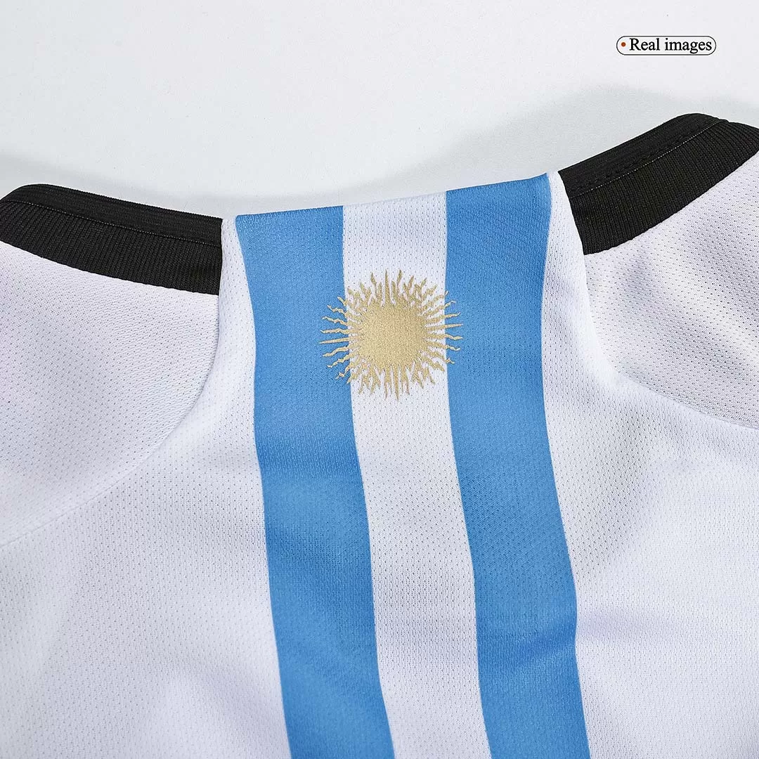 Argentina 3 Stars Home Long Sleeve Soccer Jersey 2022