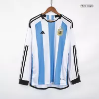 Argentina Home Jersey 2022 - Long Sleeve World Cup -THREE STARS - elmontyouthsoccer