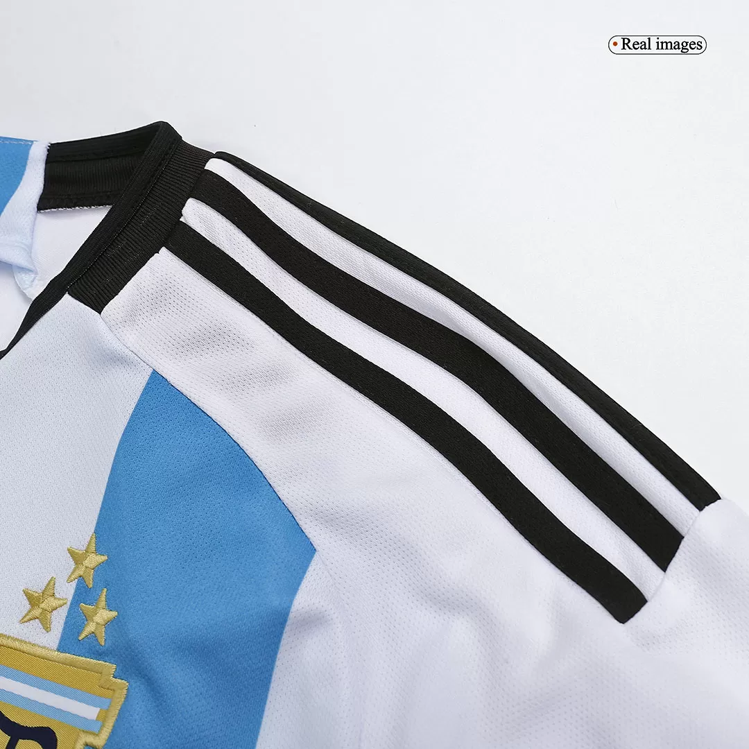 Argentina 3 Stars Home Long Sleeve Soccer Jersey 2022