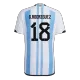 G. RODRIGUEZ #18 Argentina Jersey 2022 Authentic Home World Cup -THREE STARS - ijersey