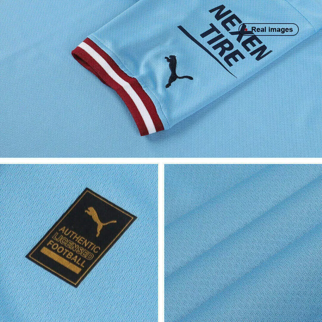 Puma Manchester City Home Shirt 2022-2023 Long Sleeve with de Bruyne 17 Printing