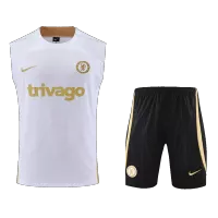Chelsea Sleeveless Training Jersey Kit 2022/23 White - elmontyouthsoccer