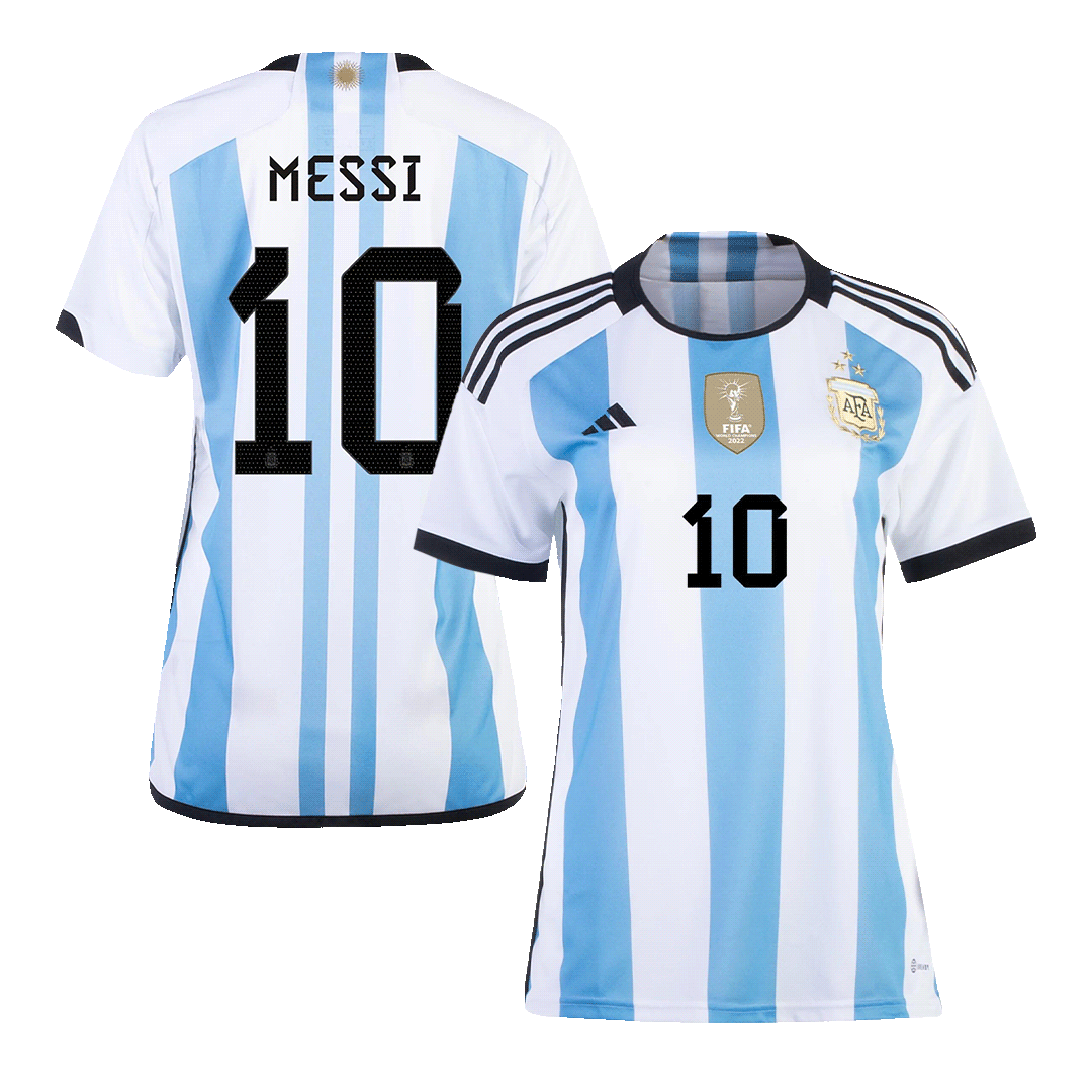 Women's MESSI #10 Argentina Jersey 2022 Home -THREE STARS