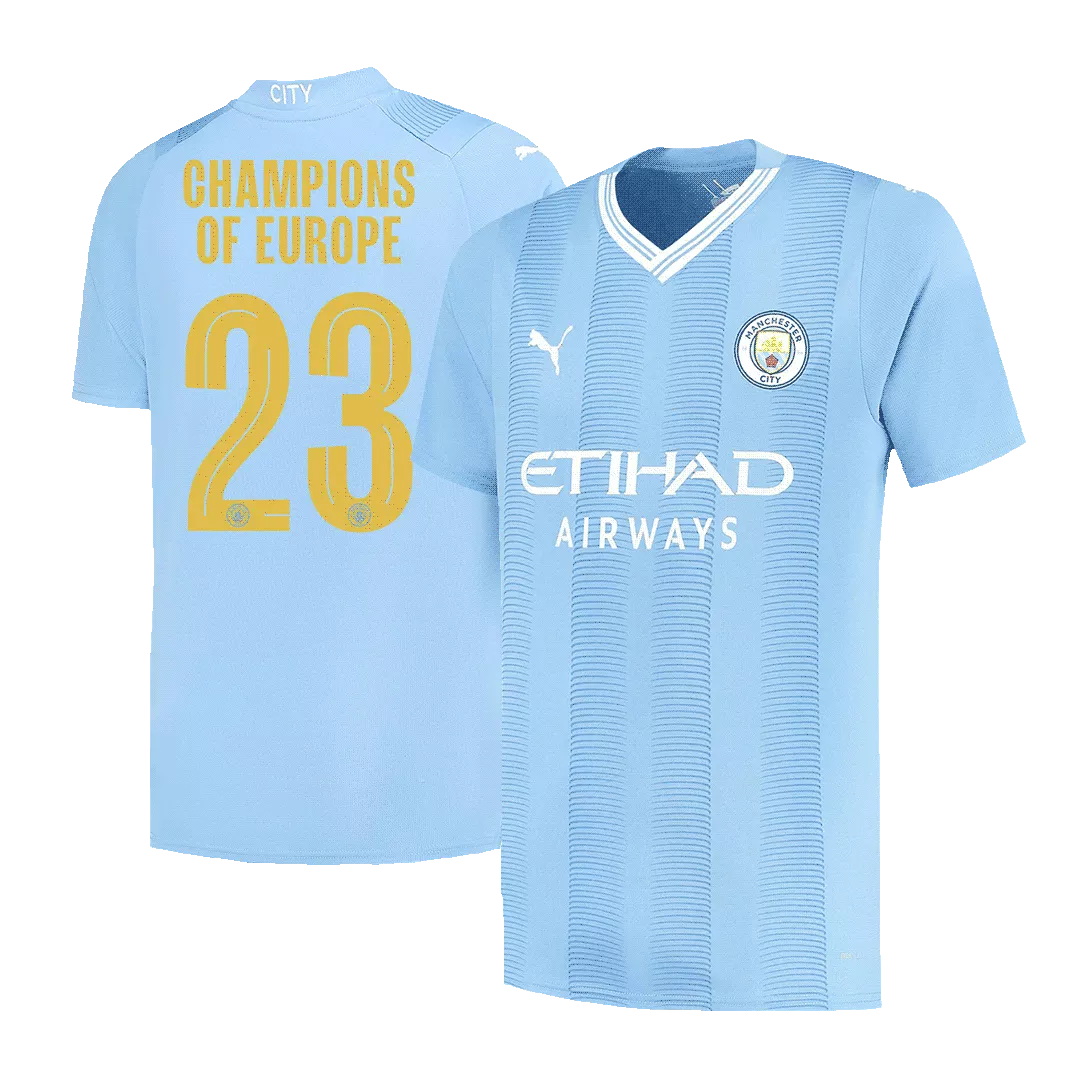 CHAMPIONS OF EUROPE #23 Manchester City Jersey 2023/24 Home