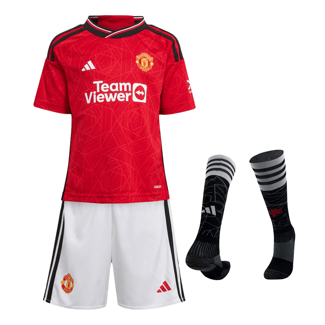 Youth Manchester United Jersey Whole Kit 2023/24 Home - ijersey