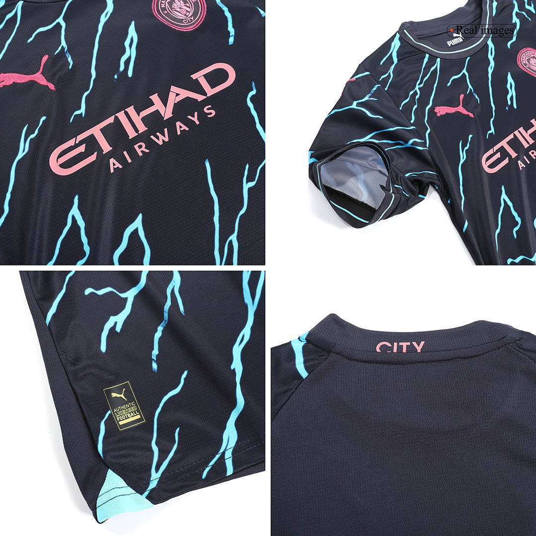 Youth Manchester City Jersey Whole Kit 2023/24 Third - ijersey