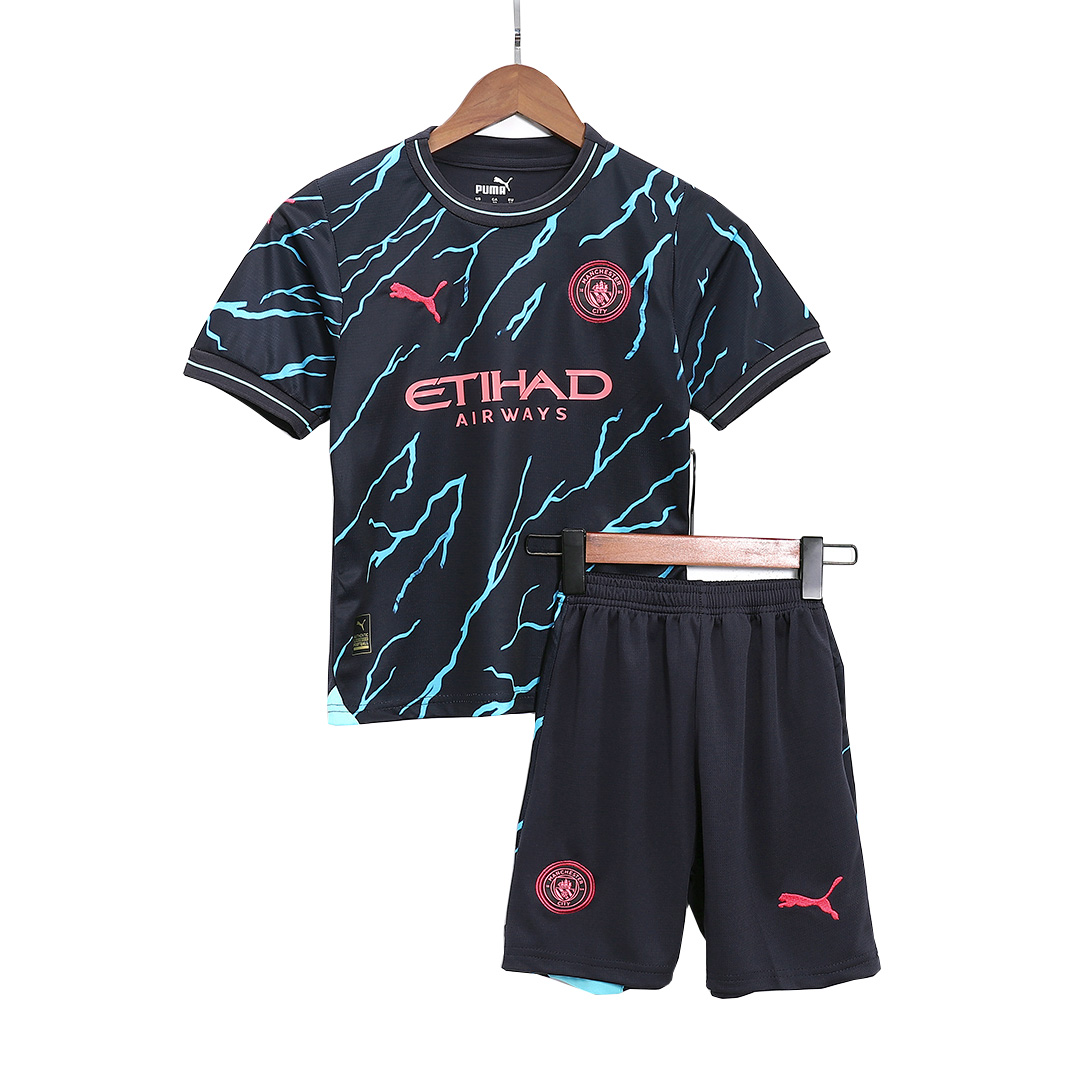 Youth Manchester City Jersey Whole Kit 2023/24 Third - ijersey