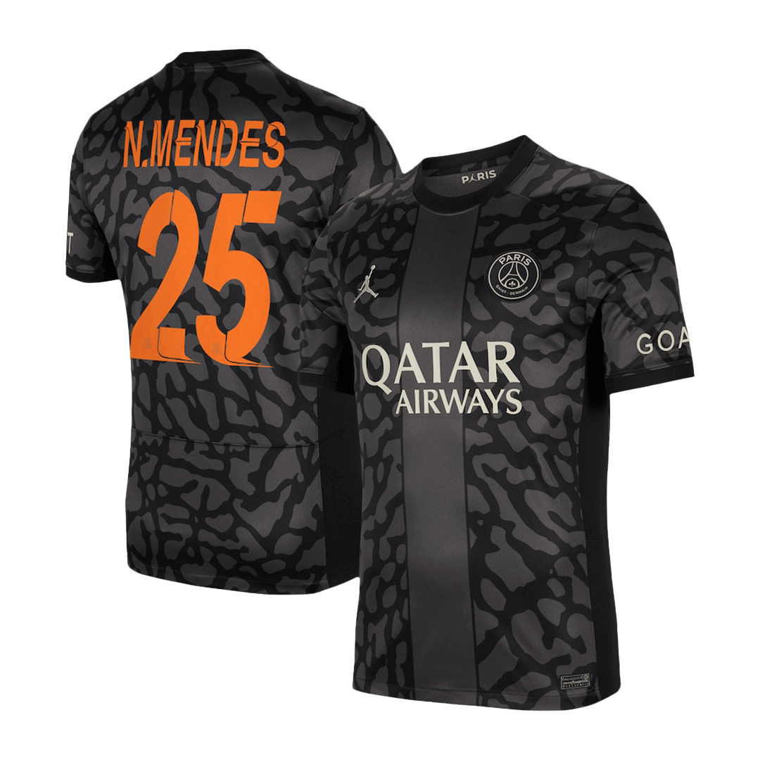 N.MENDES #25 PSG Jersey 2023/24 Third - UCL - ijersey