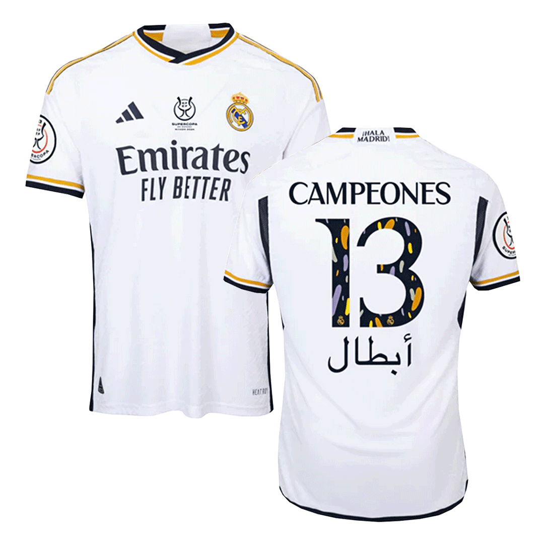 CAMPEONES #13 Real Madrid Jersey 2023/24 Authentic Home Campeones Supercopa - ijersey