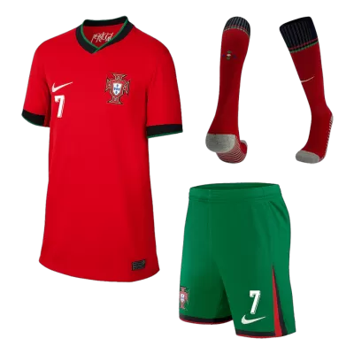 Youth RONALDO #7 Portugal Jersey Whole Kit EURO 2024 Home - ijersey