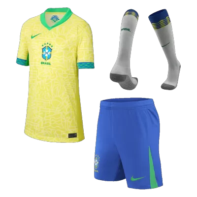 Youth Brazil Jersey Whole Kit Copa America 2024 Home - ijersey