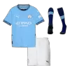 Youth Manchester City Jersey Whole Kit 2024/25 Home - ijersey
