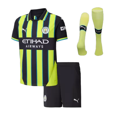 Youth Manchester City Jersey Whole Kit 2024/25 Away - ijersey