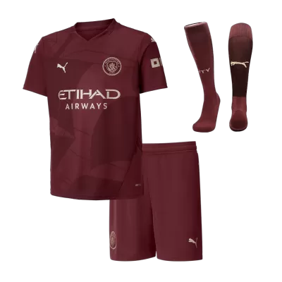 Youth Manchester City Jersey Whole Kit 2024/25 Third - ijersey