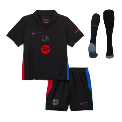 Youth Barcelona Jersey Whole Kit 2024/25 Away - Spotify Logo Without Text - ijersey