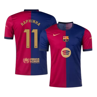 RAPHINHA #11 Barcelona Jersey 2024/25 Home -（Spotify Logo Without Text） - ijersey