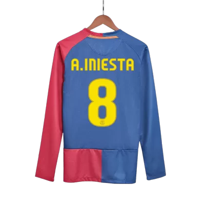 A.INIESTA #8 Barcelona Jersey 2008/09 Home Retro - Long Sleeve（UCL Final） - ijersey