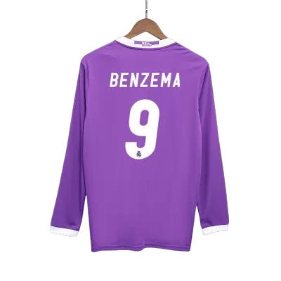 BENZEMA #9 Real Madrid Jersey 2016/17 Away Retro - Long Sleeve - ijersey