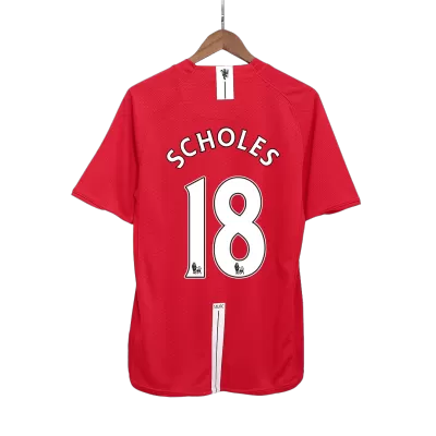 SCHOLES #18 Manchester United Jersey 2007/08 Home Retro - ijersey