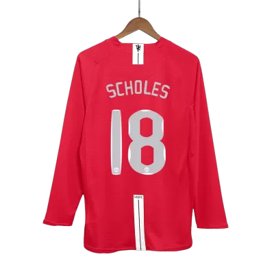 SCHOLES #18 Manchester United Jersey 2007/08 Home Retro - Long Sleeve (UCL Final) - ijersey