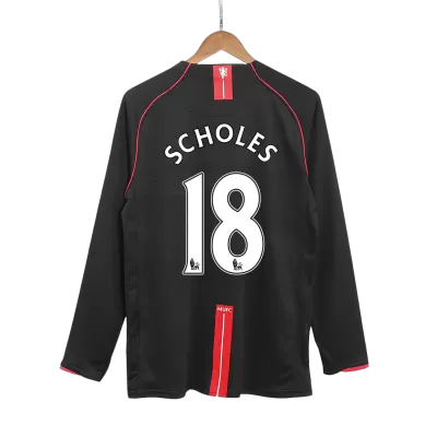 SCHOLES #18 Manchester United Jersey 2007/08 Away Retro - Long Sleeve - ijersey