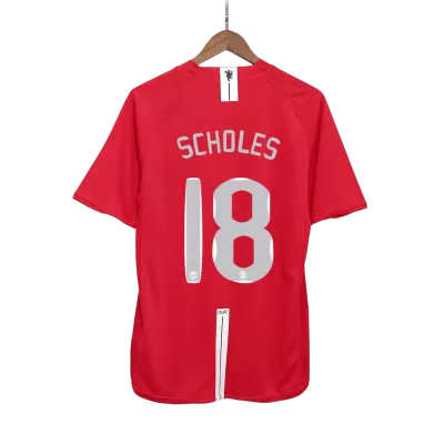 SCHOLES #18 Manchester United Jersey 2007/08 Home Retro - UCL Final - ijersey