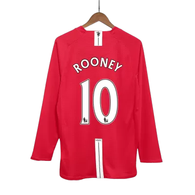 ROONEY #10 Manchester United Jersey 2007/08 Home Retro - Long Sleeve - ijersey