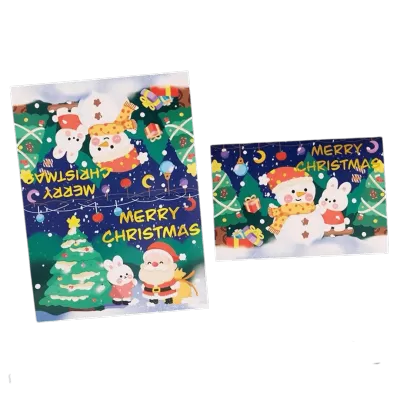 Custom Christmas Card – Snowman & Bunny– Personalized Message - ijersey