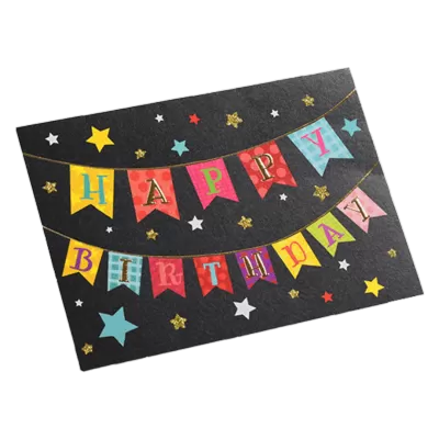 Custom Colorful Flag Birthday Card Black - ijersey